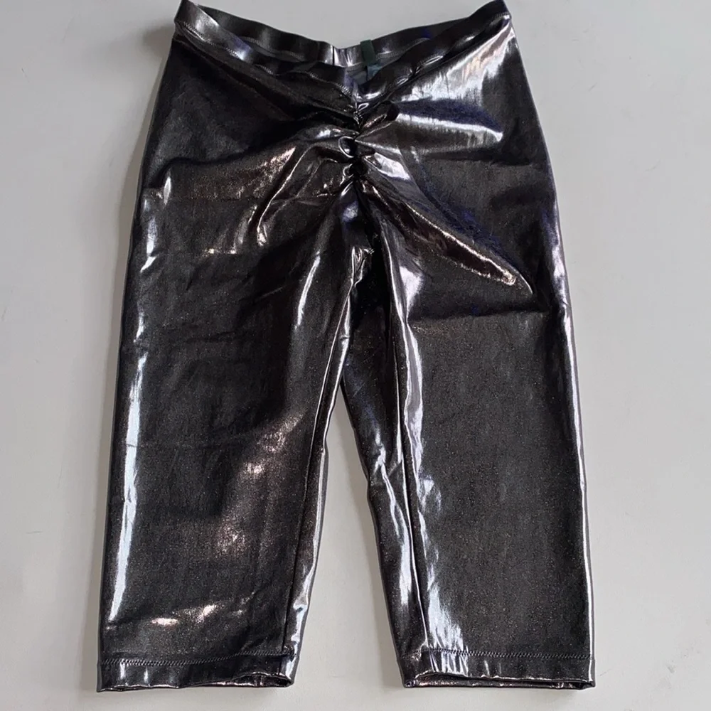 (A8)‎ Skims Metallic Swim V Waist Pant Rouched Silver Nickle, size XL, NWT
